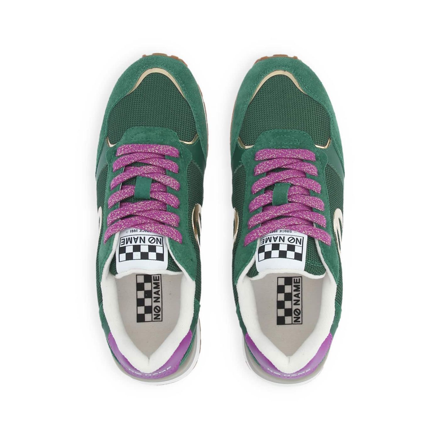 TOVA RUNNER W  -  SUEDE/KNIT/NAP.  - VERDE SCURO/VIOLA